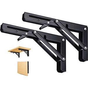 Ozzagar 500mm Staffe Pieghevoli per Mensole, 2 Pezzi Metallo Supporti Tavolo a Parete, Mensola per Banco di Lavoro Fai da Te, Staffe Per Cucina, Camera Da Letto, Garage, Lo studio, Carico Massimo: 100 kg