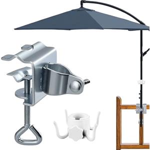 HEKOBAG Supporto per Ombrellone da Balcone Morsetto da Giardino per Ombrelloni Porta Ombrellone da Ringhiera Supporto per Ombrelli e Terrazza per Ringhiera o Tavolo Campeggio