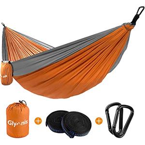 Glymnis Amaca ultraleggera in nylon, 300 kg, capacità di carico 300 x 200 cm, con 2 cinghie in nylon e 2 moschettoni per campeggio, viaggi, esterni, giardino