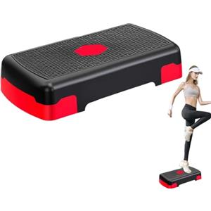 fanelod Stepper aerobico regolabile in altezza, stepper aerobico per allenamento regolabile, Stepper per allenamento aerobica, Stepper per esercizi aerobici con 3 alzate per palestra di casa,