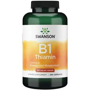 Swanson Vitamina B-1 (Tiamina) 100 mg - 250 Capsule per Energia e Benessere