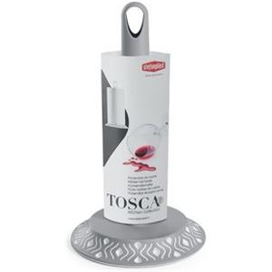 Stefanplast Portarotolo da Cucina Tosca - Grigio Elegante, Diametro 17 cm