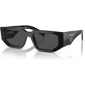 Prada PR 09ZS 1AB5S0 - Occhiali da Sole Rettangolari in Acetato Nero con Lenti Grigio Scuro