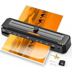 MAXDONE A3 Plastificatrice, Plastificatrice a Freddo e Caldo con 10 Sacchetti e Arrotondatore per angoli, 90s per riscaldarsi, Sistema a Doppio Rullo, Laminatrice per Scuola, Ufficio e Casa Documenti Foto