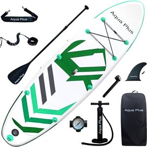 Aqua Plus 15cm Spessore SUP Gonfiabile per Tutti i Livelli di abilità Tavola da Paddle in Piedi, pagaia, Pompa, ISUP Zaino da Viaggio, guinzaglio, Tracolla