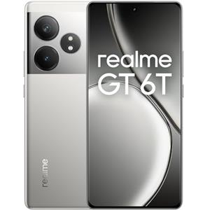 realme GT 6T 5G Smartphone 8+256GB, Chipset di gamma Snapdragon 7+ Gen 3, Super display a 6000nit da 120Hz, Ricarica SUPERVOOC da 120W, Batteria massiva da 5500mAh, Fluid Silver(no adapter)