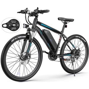 SHIZHUNIAO E Bike, Bicicletta Elettrica, 26'' Bici Elettrica con 36V 10.4AH Batteria al Litio Rimovibile, 21 Velocità, Fino a 60-120km,Bici Elettrica Uomo Donna, Pedalata Assistita