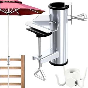 DBPBToU Base Ombrellone da Esterno, Supporto Ombrellone Spiaggia Regolatore, Porta Ombrellone da Spiaggia può Essere Installato su Sedie, Giardini, Terrazze (Argento)