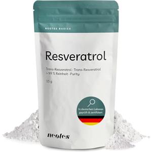 Neotes Trans-Resveratrolo Polvere - Confezione da 15g per 1 Mese - Vegano & Senza Glutine - Senza OGM & Senza Additivi - Cucchiaino Dosatore Incluso - neotes