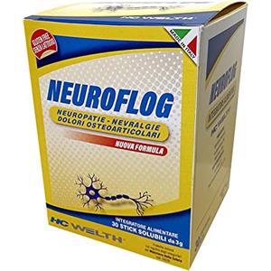 HC WELTH NEUROFLOG Integratore Alimentare Alto Dosaggio Di Broccolo E Polidatina Antinfiammatorio Antidolorifico Prostata Dolori Mestruali Gluten Free Senza Lattosio 30 Stick Orosolubili