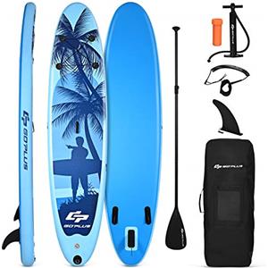 GOPLUS SUP Tavola da Surf Gonfiabile, Set Paddle Board per Adulti, Portata di 120/130/170kg, Remo Regolabile 160-210cm, 335/305/297x76x15 cm (Blu B, L)