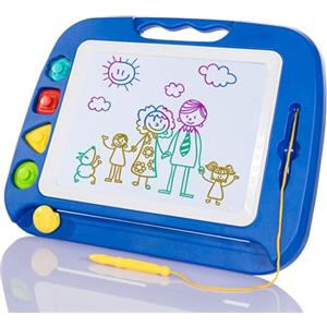 SGILE Grande Lavagna Magnetica per 36 mesi+ Bambini, Tavola da Disegno Cancellabile Lavagnetta Magica, Giocattoli Educativi, Regalo per Bambini, Portatile, Blu