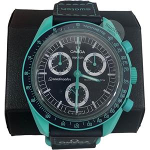 Swatch Orologio da Polso Moonswatch Omega x Mission to Earth Polar Lights in Bioceramica