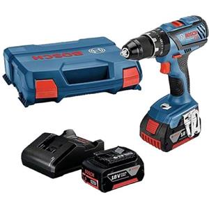 Bosch Professional 18V System Trapano-Avvitatore con percussione a Batteria GSB 18V-28 (Incl. 2 Batterie Gba 18V 3.0Ah, Caricabatteria Gal 18V-20, in L-Case)