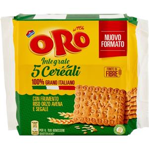 Oro Saiwa Biscotti 5 Cereali Integrali 420g - Fonte di Magnesio e Ricco di Fibre