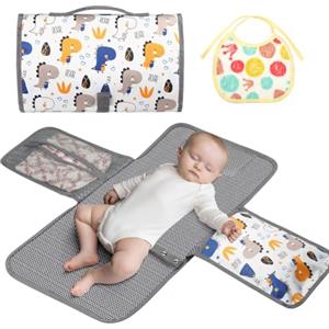 HOTUT Fasciatoio Portatile Pieghevole da Viaggio, Kit Cambio Pannolino per Neonato Esterno Casa Viaggio, Portable Tappetino Borsa per Il Cambio Pannolino, Regalo Battesimo Bimbo