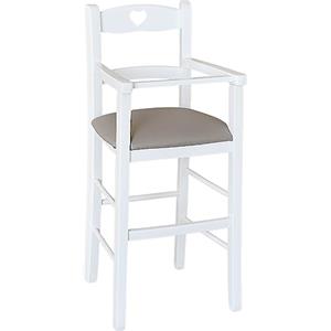 okAffareFatto di Zimbardi Costanza Seggiolone Pappa in legno bianco con seduta ecopelle grigio/tortora