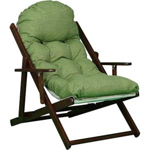 Liberoshopping Poltrona sdraio pieghevole in legno con cuscino imbottito, reclinabile in 3 posizioni, richiudibile e pronta all'uso - ideale per giardino, terrazzo o veranda - made in italy (Pea Noce)