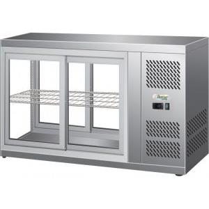 FORCAR-FREDDO G-HAV91 Vetrina Refrigerata Ventilata Inox con Ante Scorrevoli, Capacità 110 Lt, Illuminazione LED, Temperatura 2°/ 8°C
