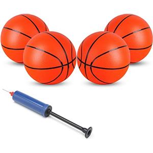 GmeDhc 16CM Palla da Basket, Mini Pallone Basket Arancio, Pallone da Basket con Secchio Gonfiabile, Palla Basket Bambini, Pallacanestro Superficie Antiscivolo, Ideale per Formazione