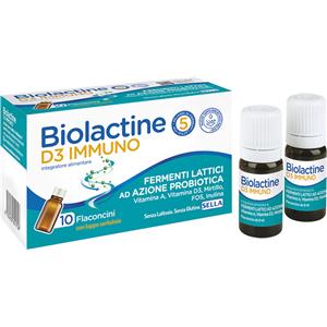 Biolactine D3 IMMUNO - Integratore alimentare con Probiotici, Prebiotici, Vitamina A e D3 per Adulti 50
