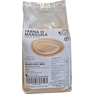 MANDORLE MELI Farina di Mandorle Siciliane - Fonte di Vitamine e Fibre - Ottima per Preparazione di Dolci e Senza Glutine (Pelata Siciliana, 500g)