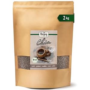 Biojoy Semi di chia BIO, interi, crudi, neri, naturali, 2 kg | Dal Perù, ideali per colazione, muesli o budino, Salvia hispanica L.