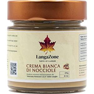 Generico LangaZone Crema Spalmabile con Nocciole Piemonte I.G.P. delle Langhe, Crema di Nocciole 100% Italiane, Crema Nocciole 100% Artigianale, Crema 100% Nocciole Alta Qualità(Crema Bianca).
