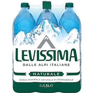 Levissima Acqua Minerale Naturale Oligominerale - 1.5 L x 5+1 Bottiglia Omaggio