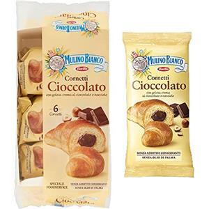 CAIYA Mulino Bianco Cornetti con Crema al Cioccolato e Nocciole Maxi Confezione 300gr - Speciale Food Service