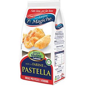 Le Farine Magiche Mix di Farine per Pastella, Senza Glutine, ricca di Fibre, per un Fritto gonfio e croccante, ideale per Pane nero, Pizze e Focacce, Confezione da 300 g