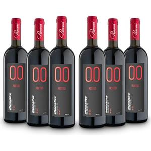 ALTERNATIVA Rosso Dry Analcolico 0.0% - Dealcolato Italiano Senza Alcol - Ideale per Celebrazioni e Regali - Confezione da 6 Bottiglie da 750ml Alcool Free