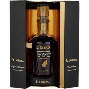 El Dorado, Rum 25 Years Old, 700 ml, Aroma di Frutta Matura e Nocciola, Note di Cannella e Noce Moscata, Invecchiato 25 anni in Guyana in Botti exBourbon, Idea Regalo per Collezionisti, 43% Vol.