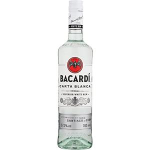 Bacardi BACARDÍ Carta Blanca White Rum, Vol. 37,5%, 70 cl / 700 ml, iconico rum bianco dei Caraibi, ideale per i cocktail