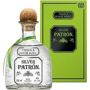 PATRÓN Silver Premium Tequila, Vol. 40%, 70 cl / 700 ml, creata in Messico con metodi artigianali in piccoli lotti a partire dal 100% della migliore agave Weber Blue