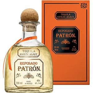 PATRÓN Reposado Premium Tequila, Vol. 40%, 70 cl / 700 ml, creata in Messico in piccoli lotti a partire dal 100% della migliore agave Weber Blue, invecchiata per oltre 2 mesi in botti di rovere