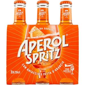 Aperol Spritz - Aperitivo Alcolico Pronto da Bere, 3 Bottigliette x 20 cl, 9% Vol