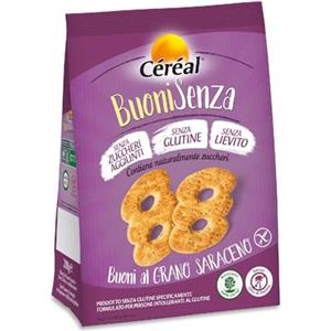 Céréal Buonisenza al Grano Saraceno, Biscotti senza Glutine, Biscotti senza Lievito, senza Zuccheri Aggiunti, 200G