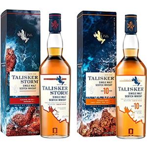 Talisker 10 Anni Single Malt Scotch Whisky con Astuccio 700 ml & Storm Single Malt Scotch Whisky con Astuccio 700 ml