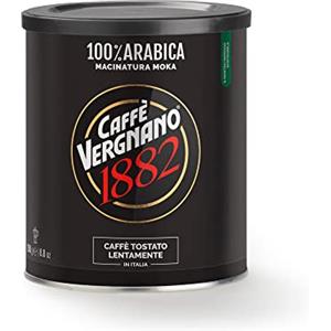 Caffè Vergnano 1882 - Barattolo di caffè 100% Arabica macinato, per moka, confezione da 250 g