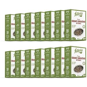 Felicia, Penne Rigate di Grano Saraceno Integrale, Ricca di Magnesio, Ricca di Manganese, Fornte di Fibre, Senza Glutine, Bio, Vegan, Gusto Deciso, Box da 14 Confezioni