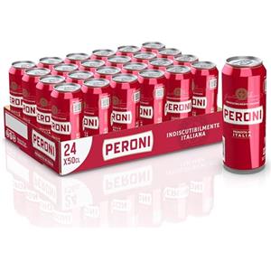 Peroni Birra Lattina, Cassa Birra con 24 Birre in Lattina da 50 cl, Birra Lager con Malto 100% Italiano dal Gusto Moderatamente Amaro, Gradazione Alcolica 4.7% Vol