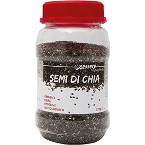 Aessere Superfrutti Aessere - Semi di Chia, 210 g, Gustose per il pane, ricchi di Omega 3, Fibre, Proteine, Antiossidanti