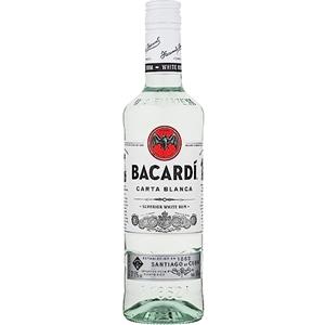 Bacardi BACARDÍ Carta Blanca White Rum, Vol. 37,5%, 50 cl / 500 ml, iconico rum bianco dei Caraibi, ideale per i cocktail