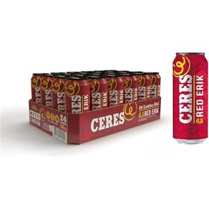 Ceres Red Erik - 24 Lattine da 50 cl, Birra Rossa con Infusione di Bacche di Sambuco, Gradazione Alcolica 6,5°C, Gusto Dolce e Fruttato
