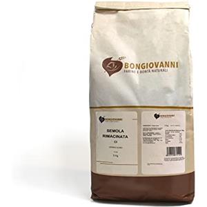 BONGIOVANNI FARINE E BONTA' NATURALI Semola Rimacinata di Grano Duro - Ideale per Pane, Pasta Secca e Fresca, Dolci - 5Kg