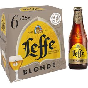 Leffe Blonde, Birra Bottiglia, Pacco da 24x25cl