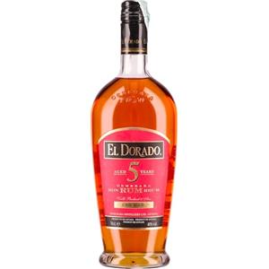 El Dorado, Rum 5 Years Old, 700 ml, Aroma di Caramello e Albicocche, Note Speziate di Caramello, Cioccolato Fondente e Zenzero, Invecchiato 5 anni in Guyana in Botti exBourbon, Idea Regalo, 40% Vol.