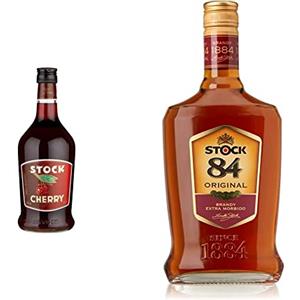 Stock Cherry, Liquore di marasche dalmate dal sapore dolce - asprigno - 1 bottiglia da 700 ml & Stock 84 Original, Brandy Extra morbido prodotto con l'originale ricetta Italiana