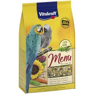 Vitakraft Menu Cibo Completo per Pappagalli con Noci e Verdure, 3 kg - Ricco di Vitamine e Minerali, Senza Zuccheri Aggiunti